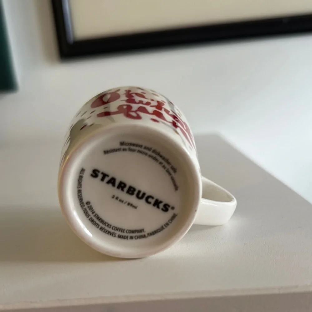 Starbucks 2014 Demitasse Christmas Cup Oh What Fun 3 oz